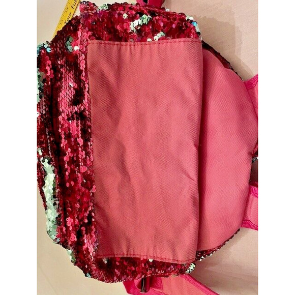 Pink Silver Flip Sequence Girls Backpack 15" x 19" - Picture 7 of 7